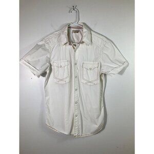 Womens Vintage Arizona Western Pearl Snap Short Sleeve Cotton Shirt S‎